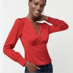 NWT J.Crew Red Button Front Blouse sz 10